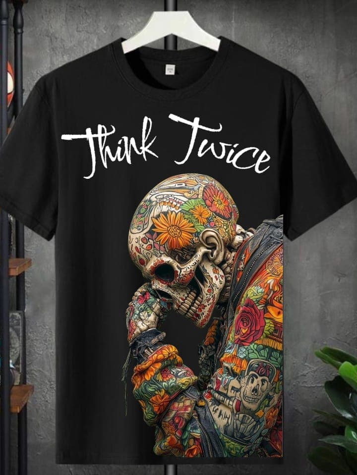 Think Twice Skull Tee