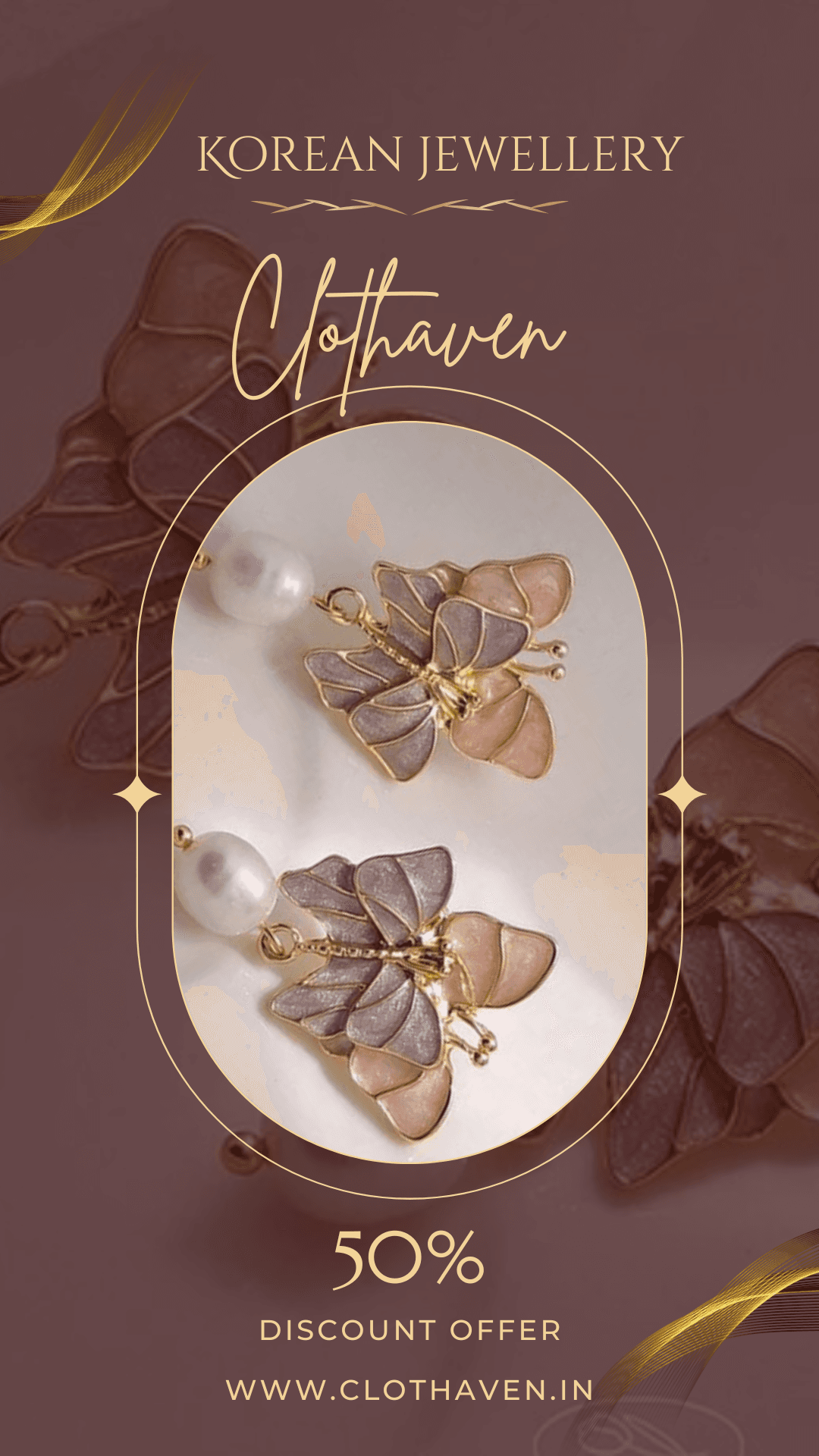 Butterfly Pearl Earrings