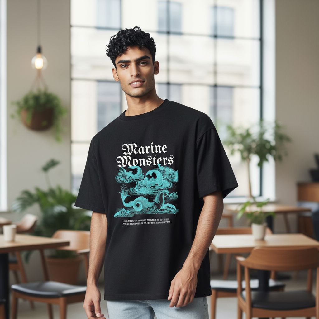 Clothaven “Marine Monsters” Oversized Tee