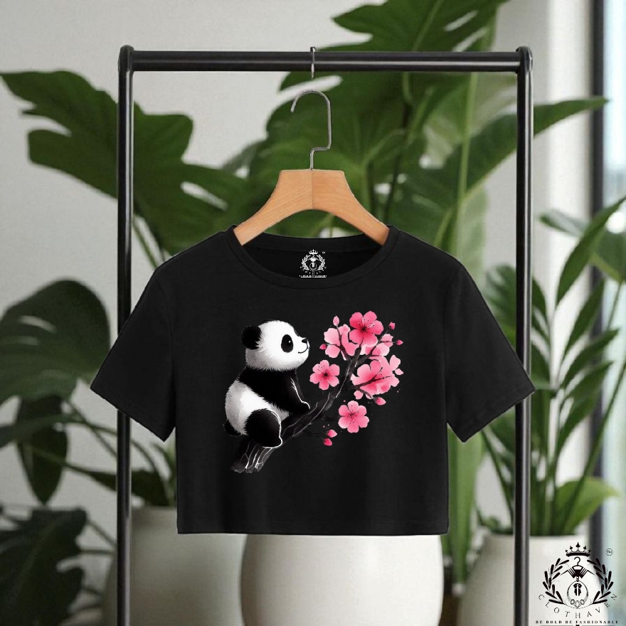 Panda Blossom Crop Top