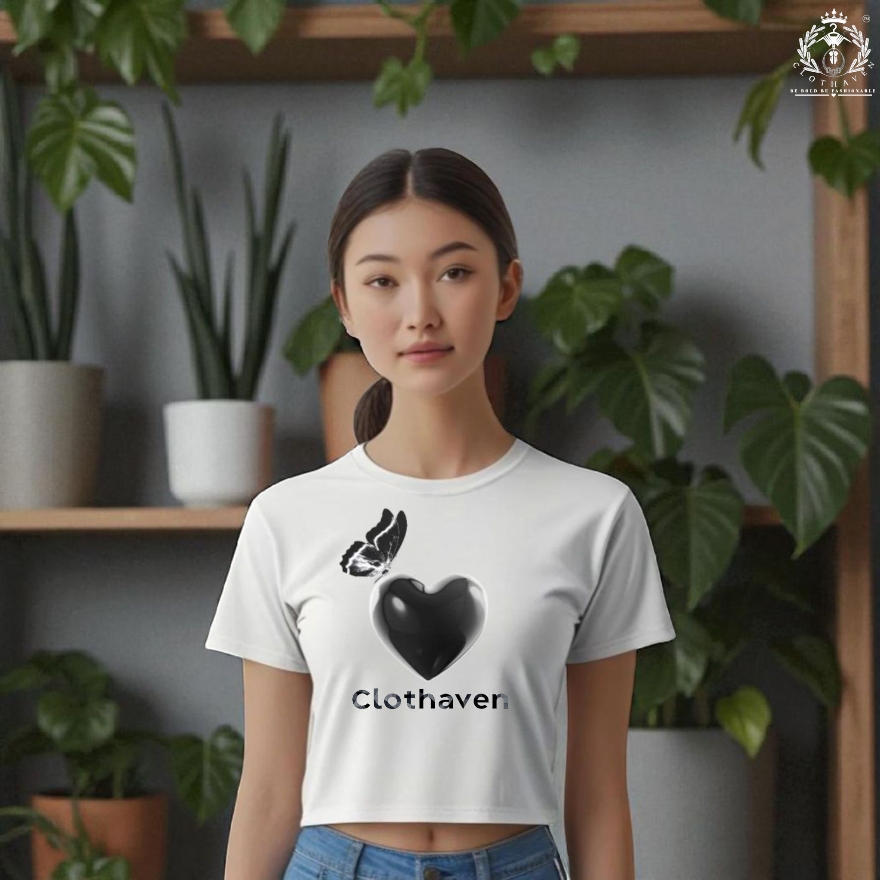 Black Heart Crop Top