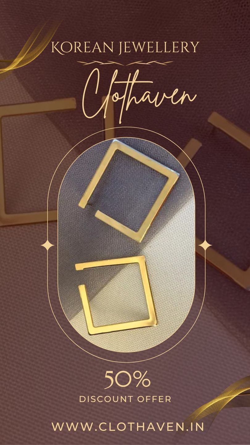 Chic Geometric Square Korean Earrings by Clothaven