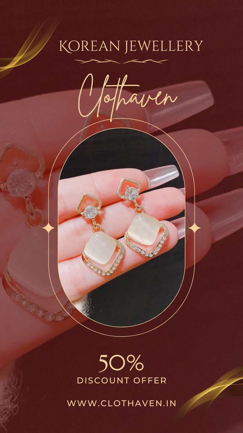 Ethereal Opulence Mother-of-Pearl Korean Dangle Earrings by Clothaven