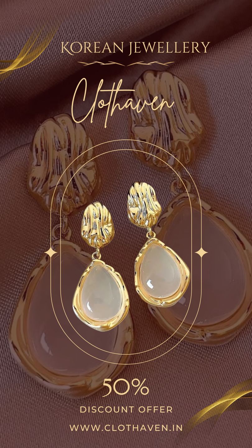 Abstract Glamour: Korean Textured Drop Earrings by Clothaven