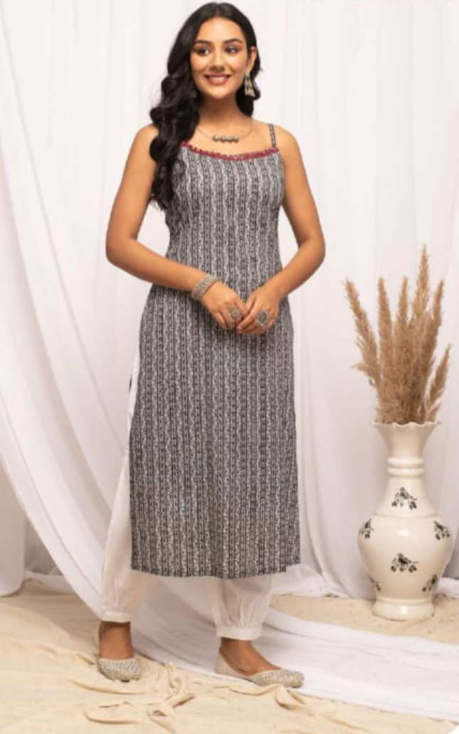 The Contemporary Strap Kurti