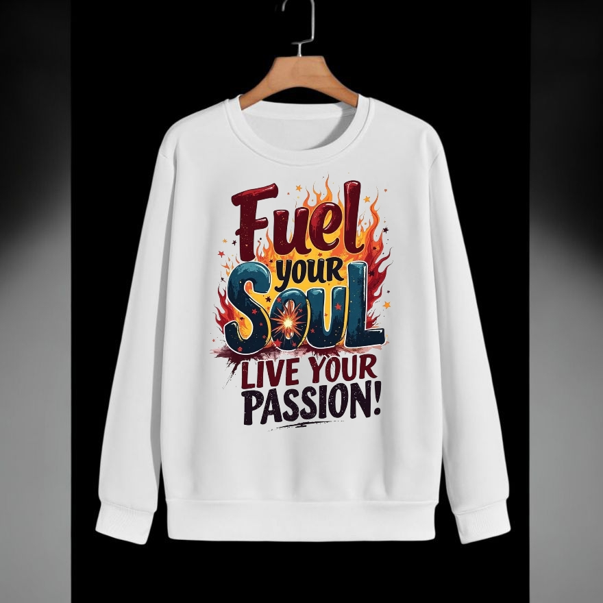 "Fuel Your Soul, Live Your Passion!" Statement Sweatshirt