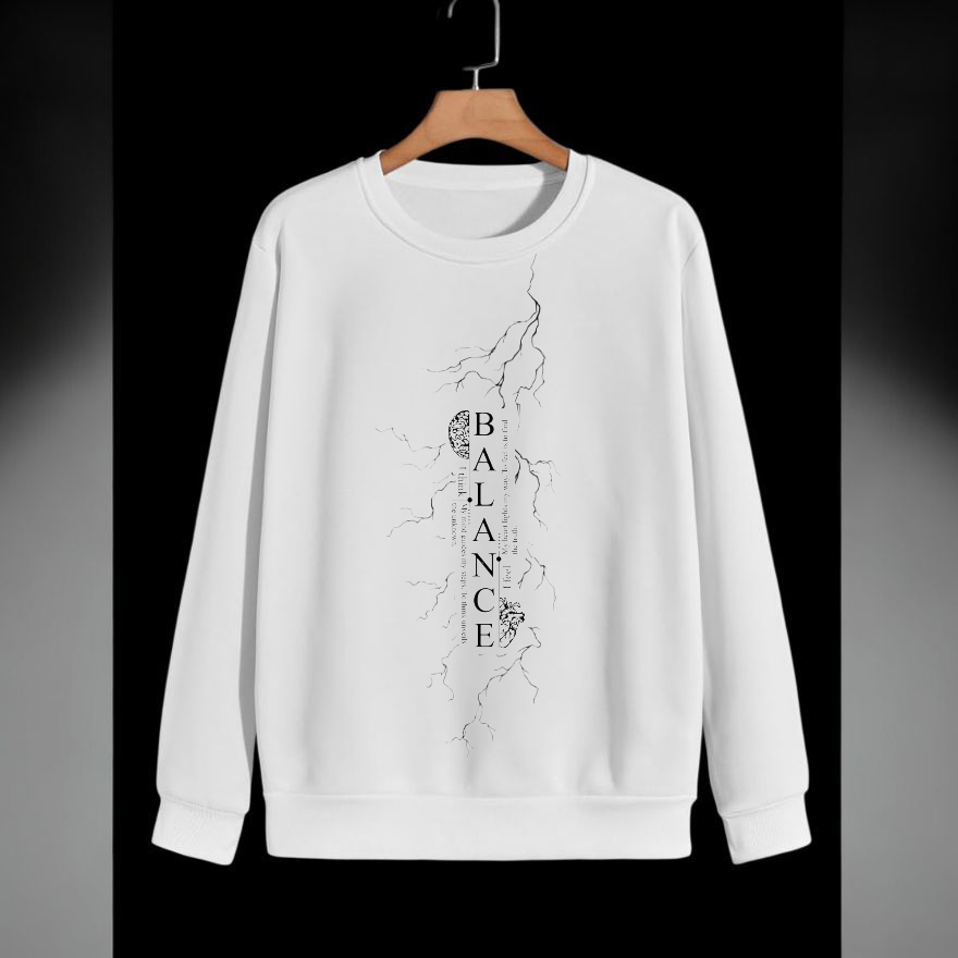 "Fractured Balance" Minimalist Statement Sweatshirt